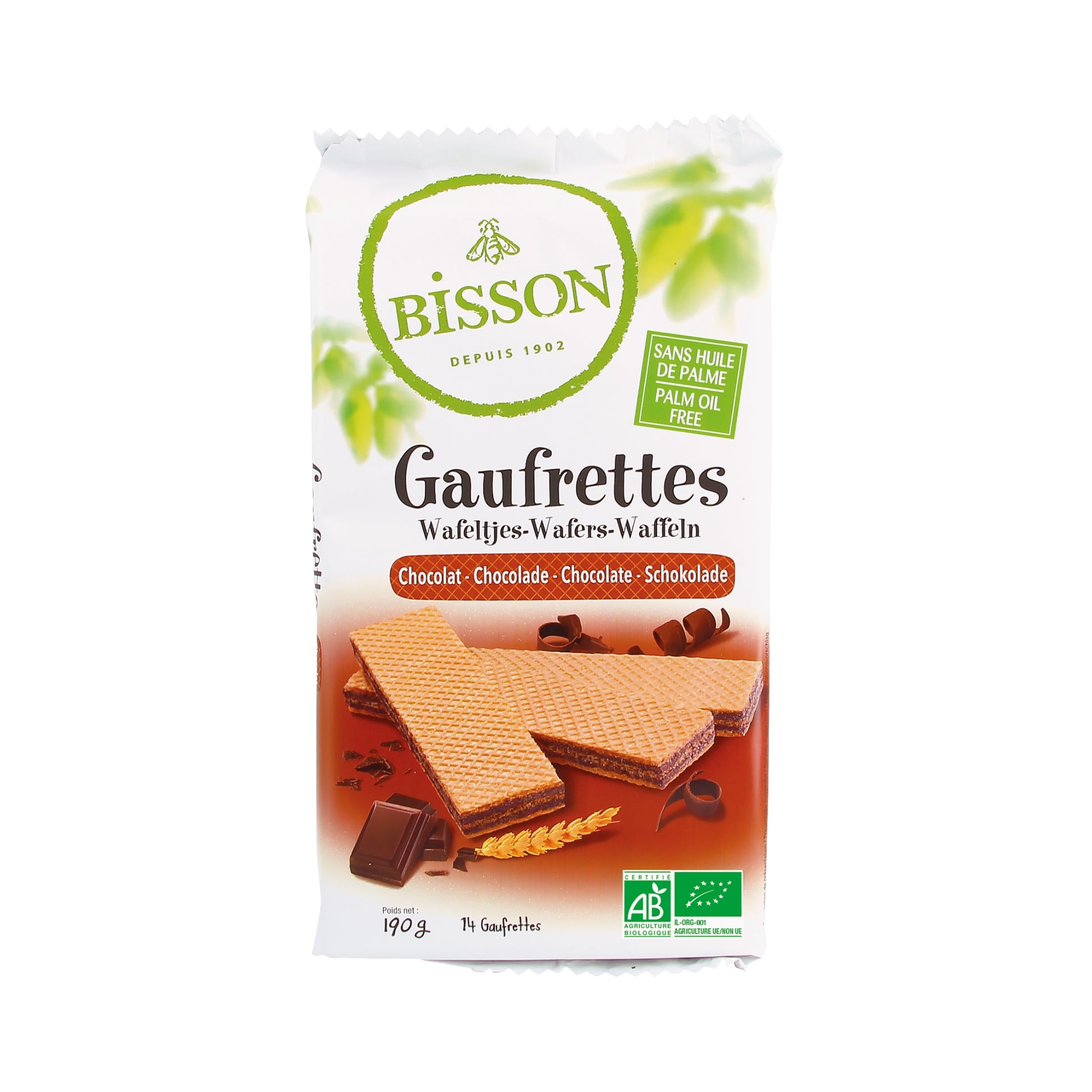 Bisson Organic Gaufrettes Chocolate