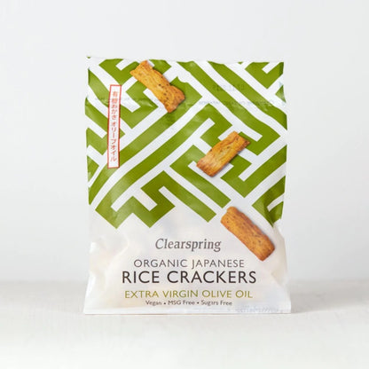 Clearspring Organic Japanese Rice Crackers Extra Virgin Olive Oil