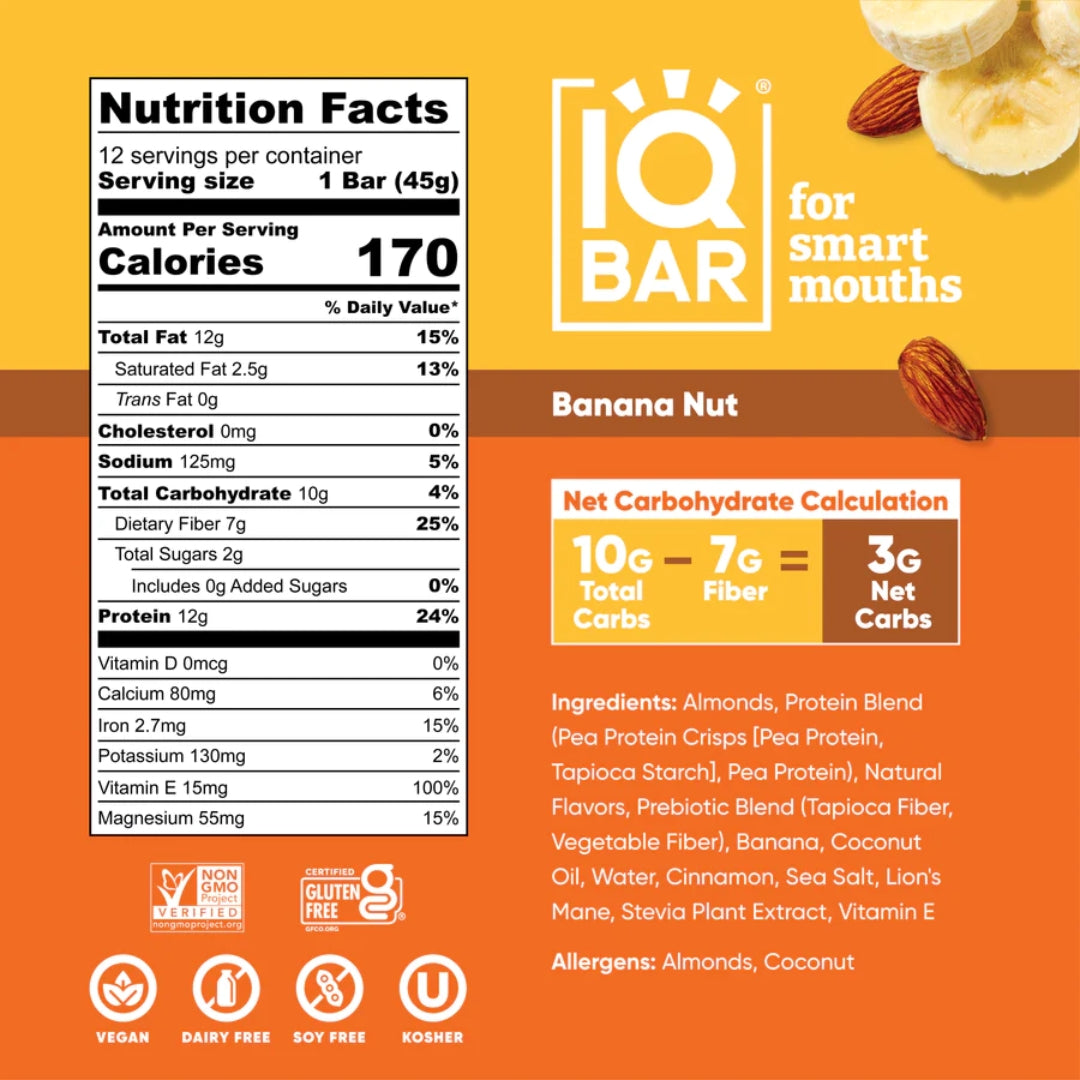 IQBAR® Banana Nut Plant Protein Bar