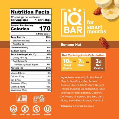 IQBAR® Banana Nut Plant Protein Bar