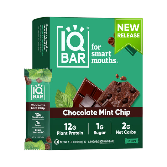 IQBAR® Chocolate Mint Chip Plant Protein Bar Case