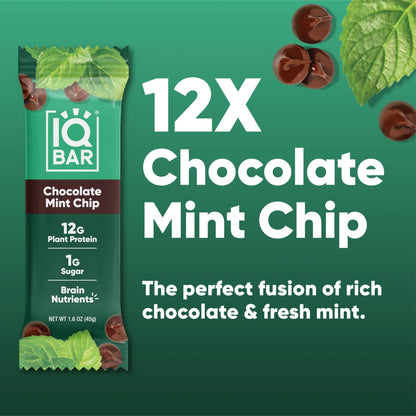 IQBAR® Chocolate Mint Chip Plant Protein Bar Case