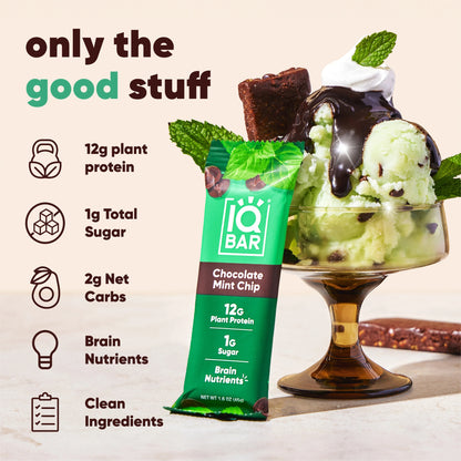 IQBAR® Chocolate Mint Chip Plant Protein Bar