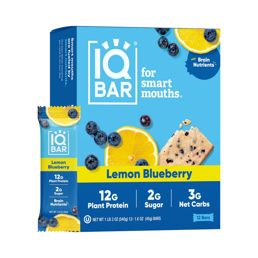 IQBAR® Lemon Blueberry Plant Protein Bar Case