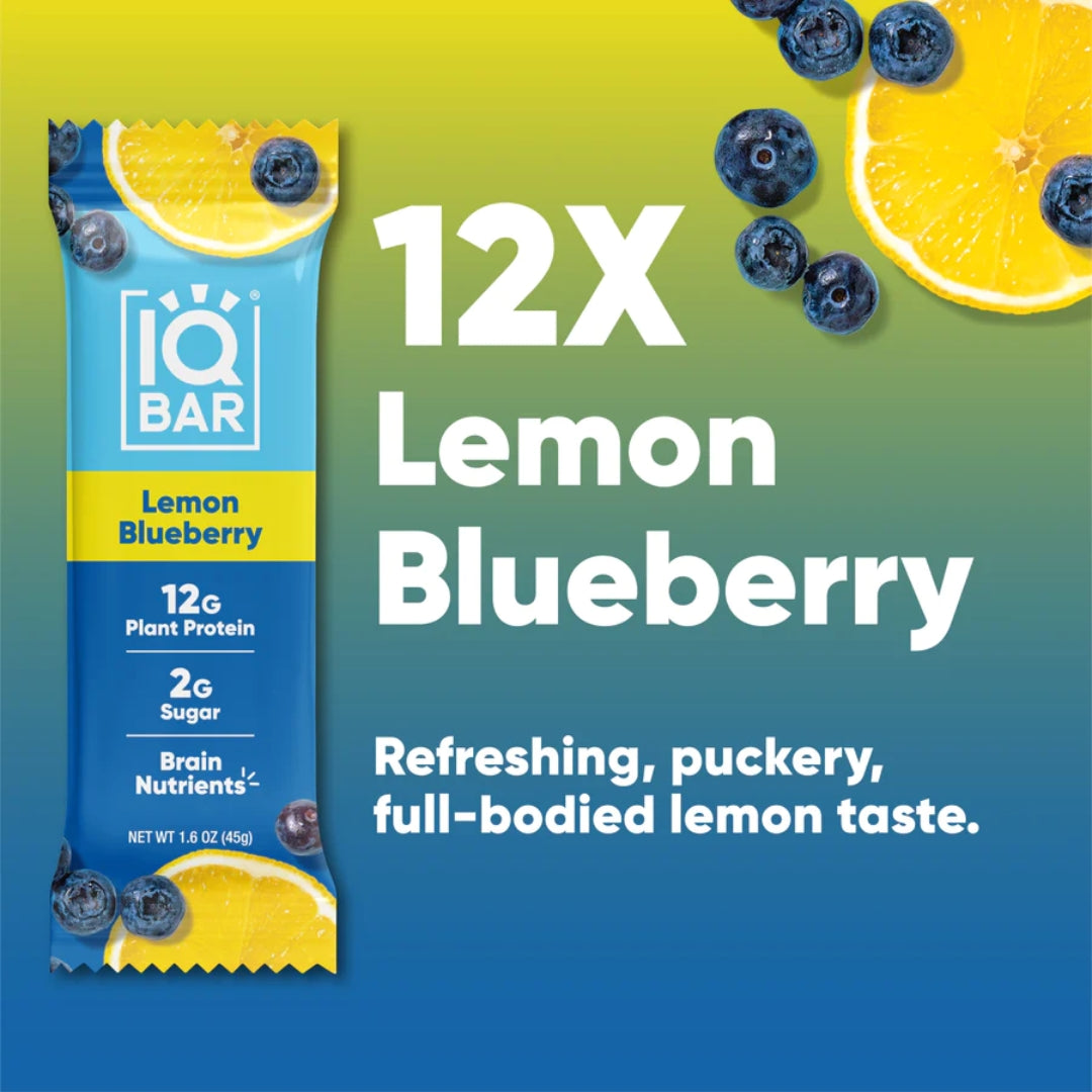 IQBAR® Lemon Blueberry Plant Protein Bar Case