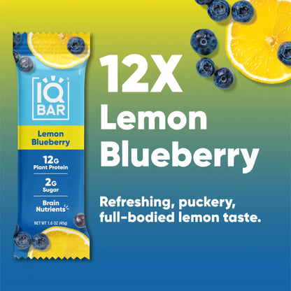 IQBAR® Lemon Blueberry Plant Protein Bar Case