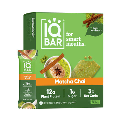 IQBAR® Matcha Chai Plant Protein Bar Case