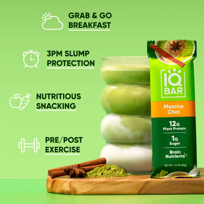 IQBAR® Matcha Chai Plant Protein Bar