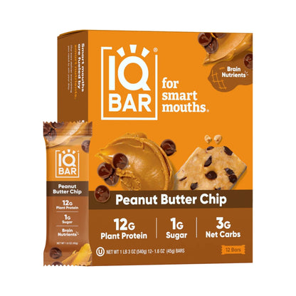 IQBAR® Peanut Butter Chip Plant Protein Bar Case