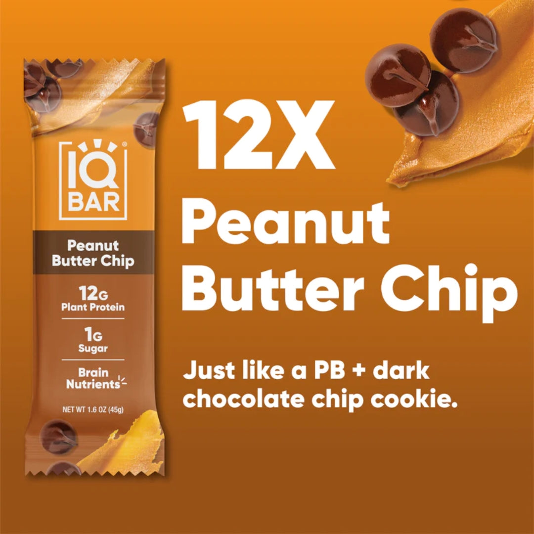 IQBAR® Peanut Butter Chip Plant Protein Bar Case