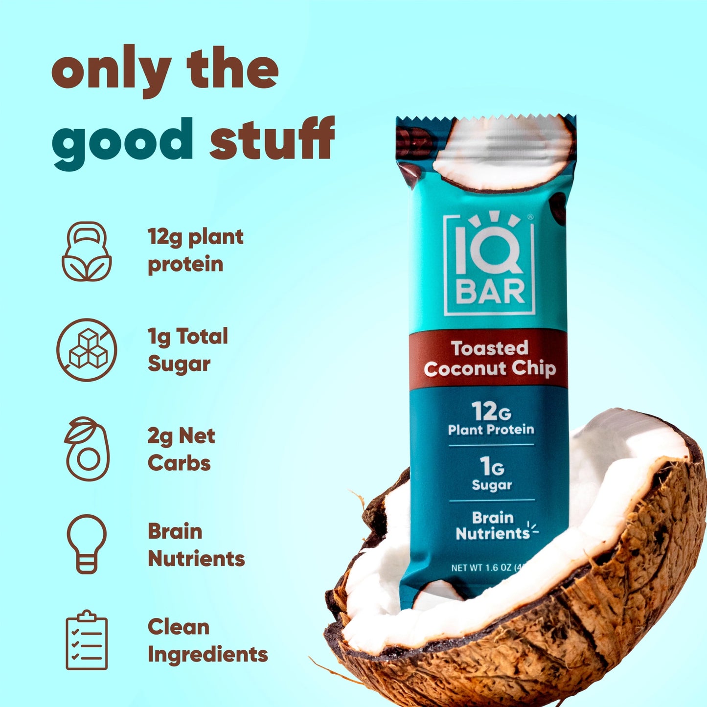 IQBAR® Toasted Coconut Chip Plant Protein Bar