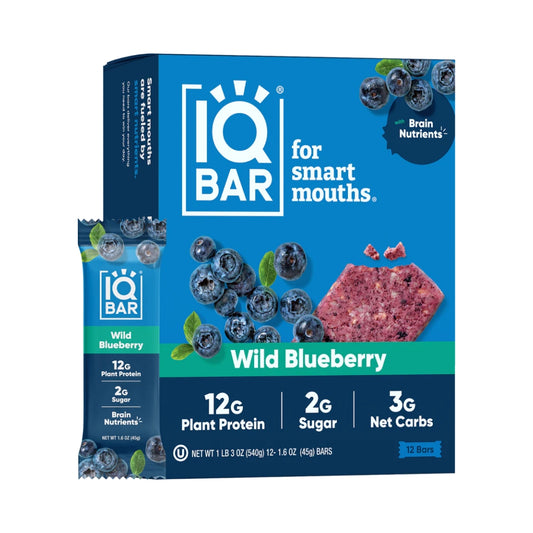 IQBAR® Wild Blueberry Plant Protein Bar Case