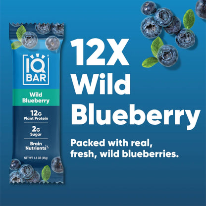 IQBAR® Wild Blueberry Plant Protein Bar Case