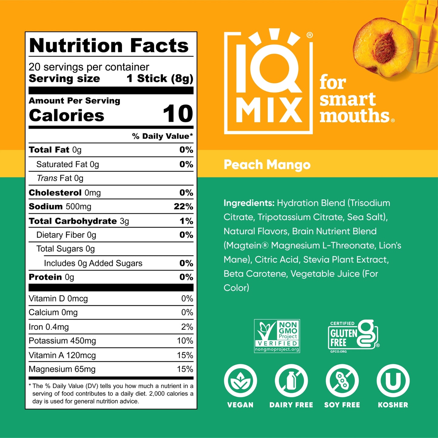 IQMIX® Peach Mango Enhanced Hydration Mix