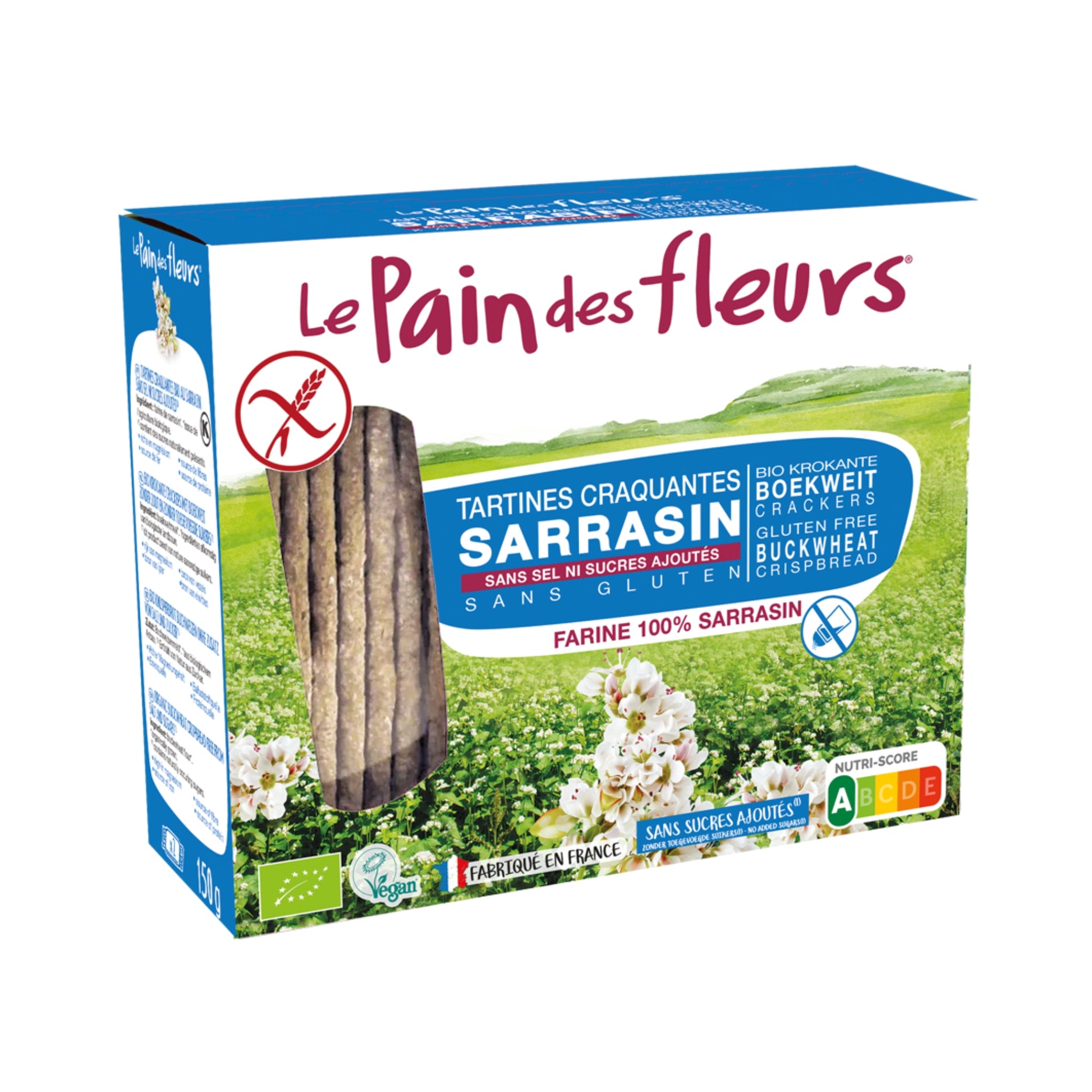 Le Pain Des Fleurs® Organic Gluten Free Buckwheat Crispbread Salt Free