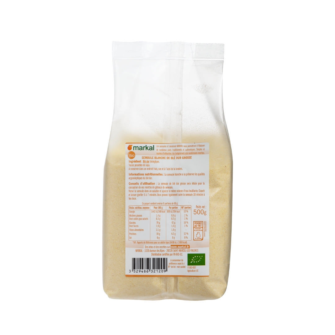 MARKAL Organic Coarse White Durum Wheat Semolina