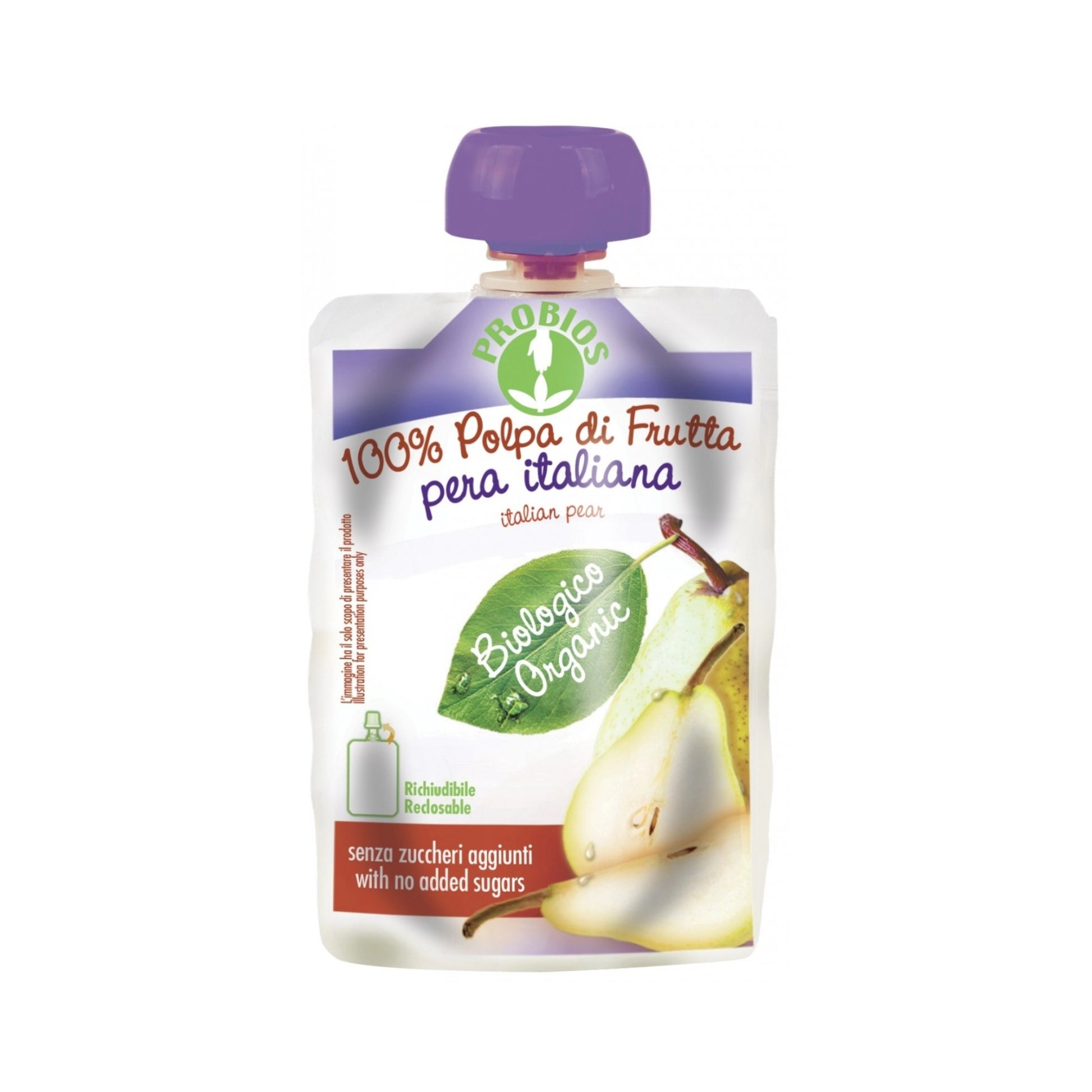 Probios Organic Fruit Puree With Italian Pear