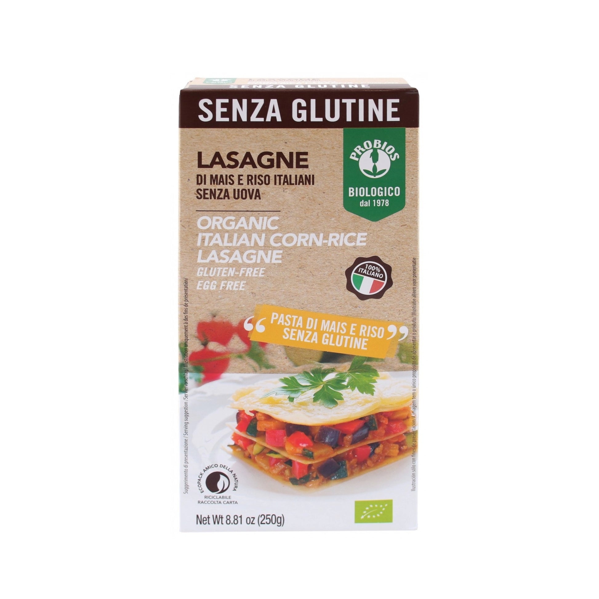 Probios Organic Gluten Free Corn & Rice Lasagne