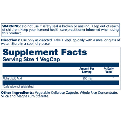 Solaray® Alpha Lipoic Acid 250mg