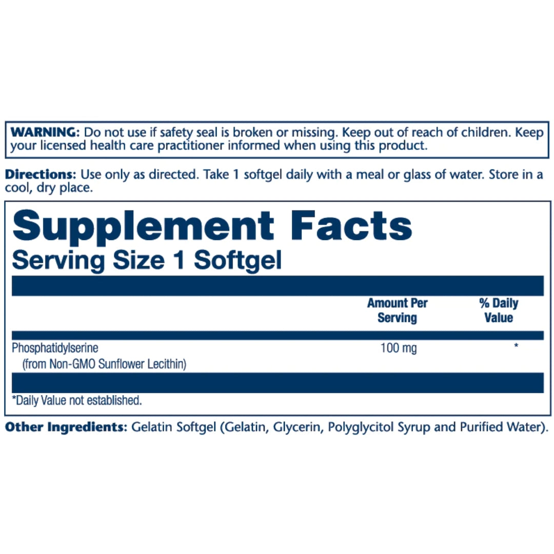 Solaray® Phosphatidylserine supplement facts