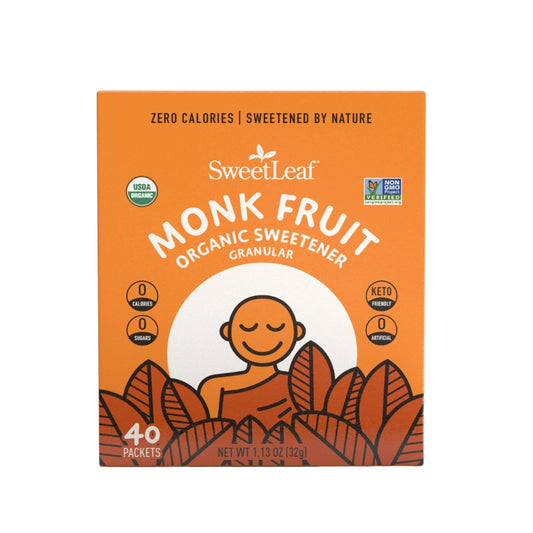 SweetLeaf® Organic Granular Monk Fruit Sweetener Packets