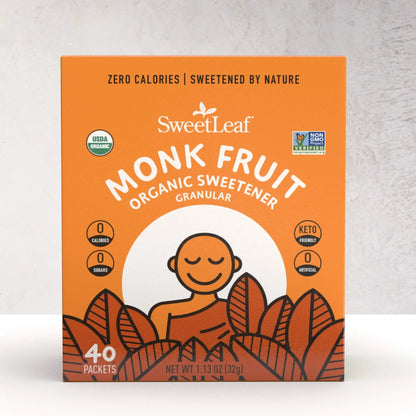 SweetLeaf® Organic Granular Monk Fruit Sweetener Packets