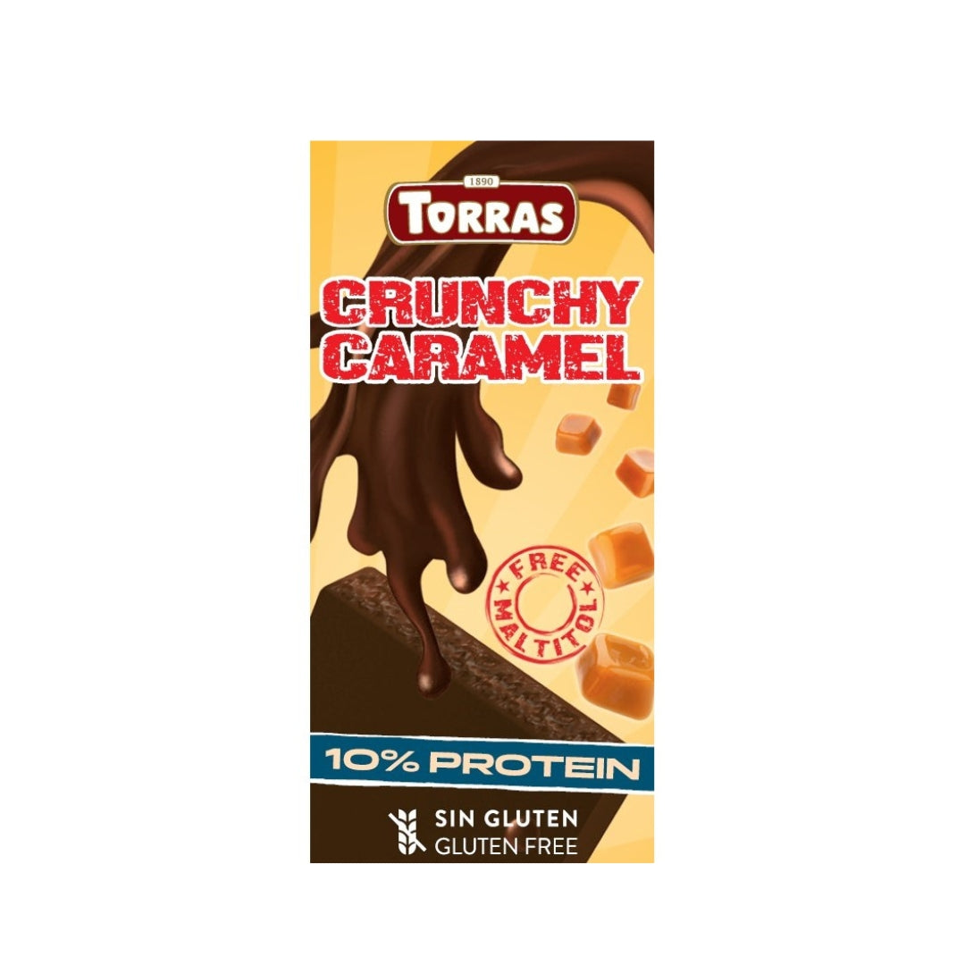 Torras Crunchy Caramel Dark Chocolate With Soy Protein