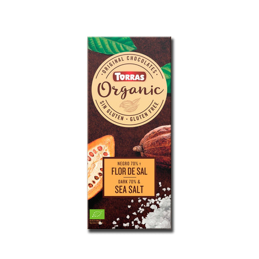 Torras Organic Dark Chocolate 70% Cacao With Sea Salt