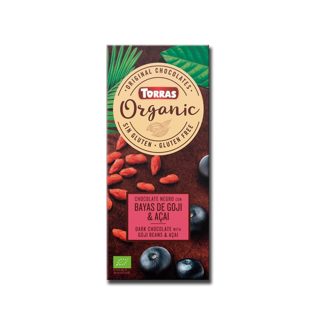 Torras Organic Dark Chocolate With Goji Beans & Açaí 