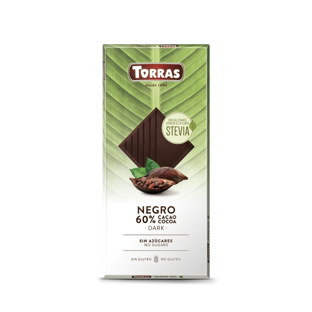 Torras Sugar Free Dark Chocolate 60% Cacao With Stevia