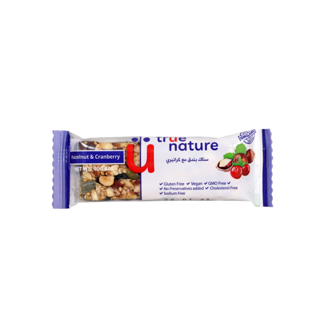 Trüe Nature Organic Hazelnut & Cranberry Superfood Bar