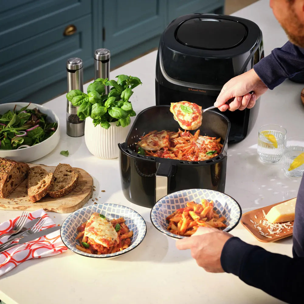 Satisfry Air Fryer heating pasta