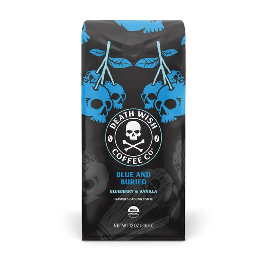 Death Wish Coffee Blue Buried Flavored Ground Coffee Front