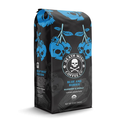 Death Wish Coffee Blue Buried Flavored Ground Coffee Side