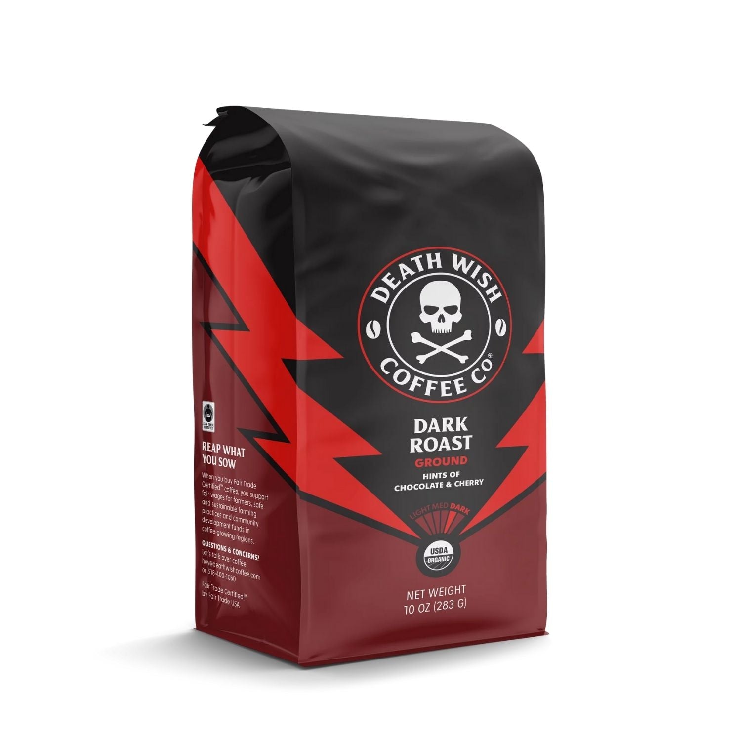 Death Wish Coffee Dark Roast Ground Coffee Side