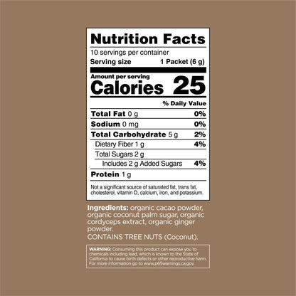 Four Sigmatic Boost Organic Cacao Mix Nutrition Facts