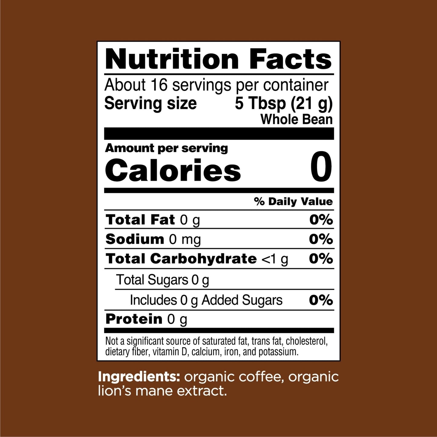 Four Sigmatic Boost Organic Ground Coffee Nutrition Facts