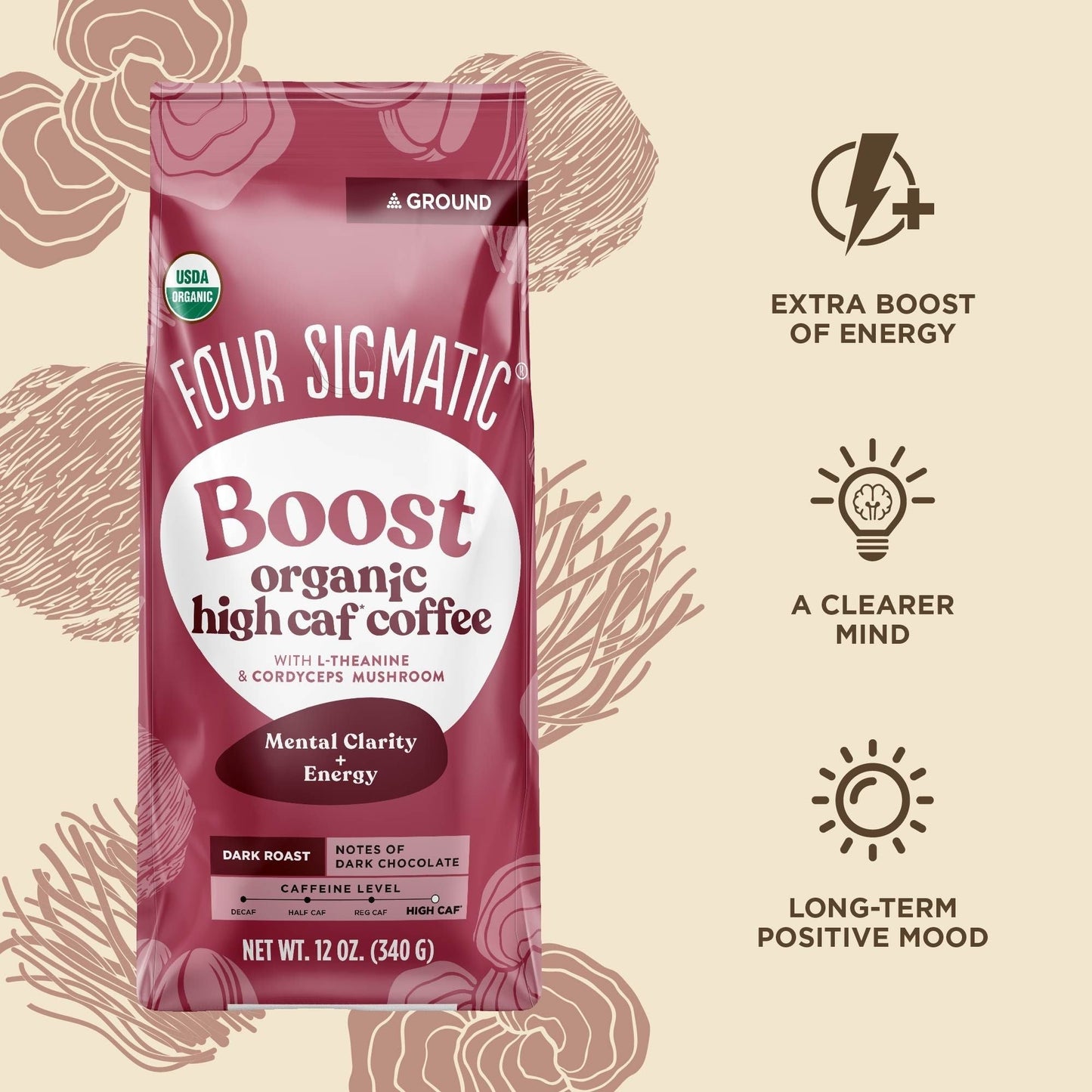 Four Sigmatic Boost Organic Ground Coffee Benefits