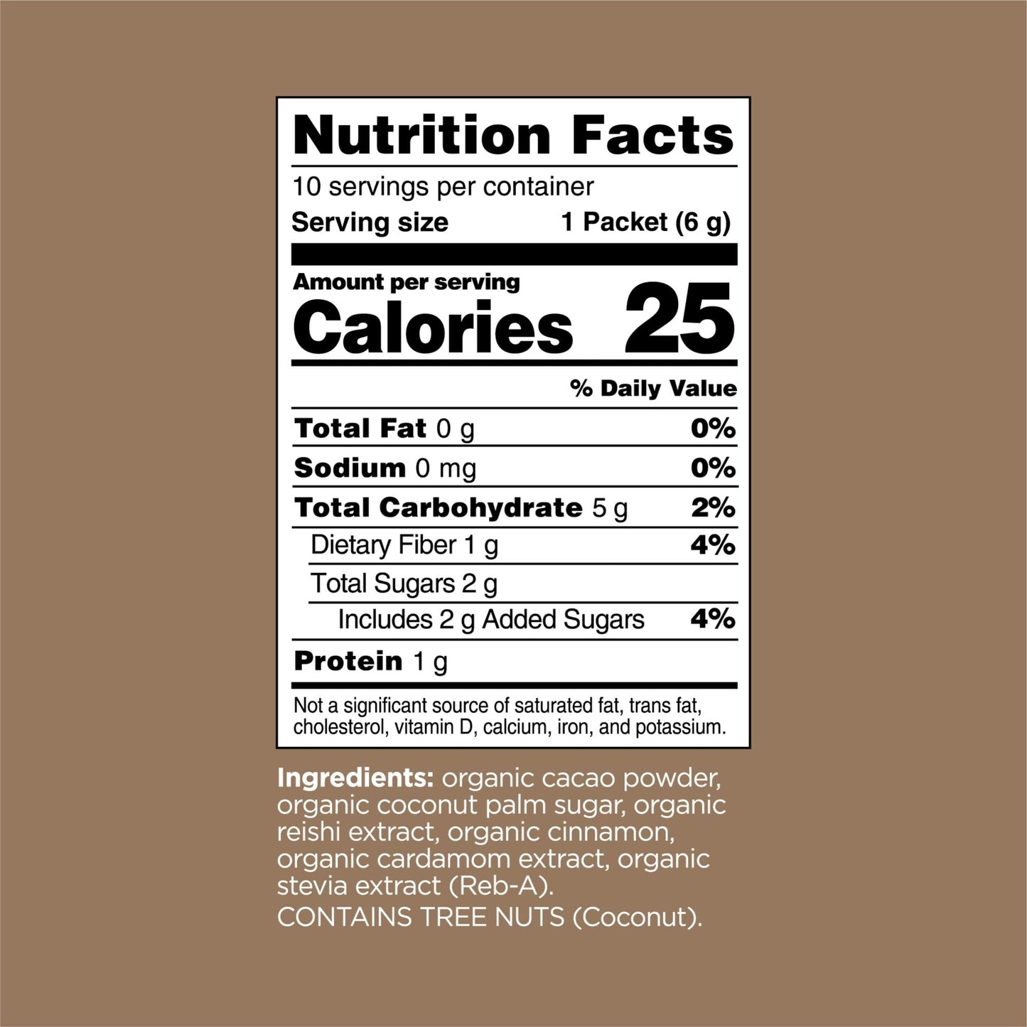 Four Sigmatic Calm Organic Cacao Mix Nutrition Facts