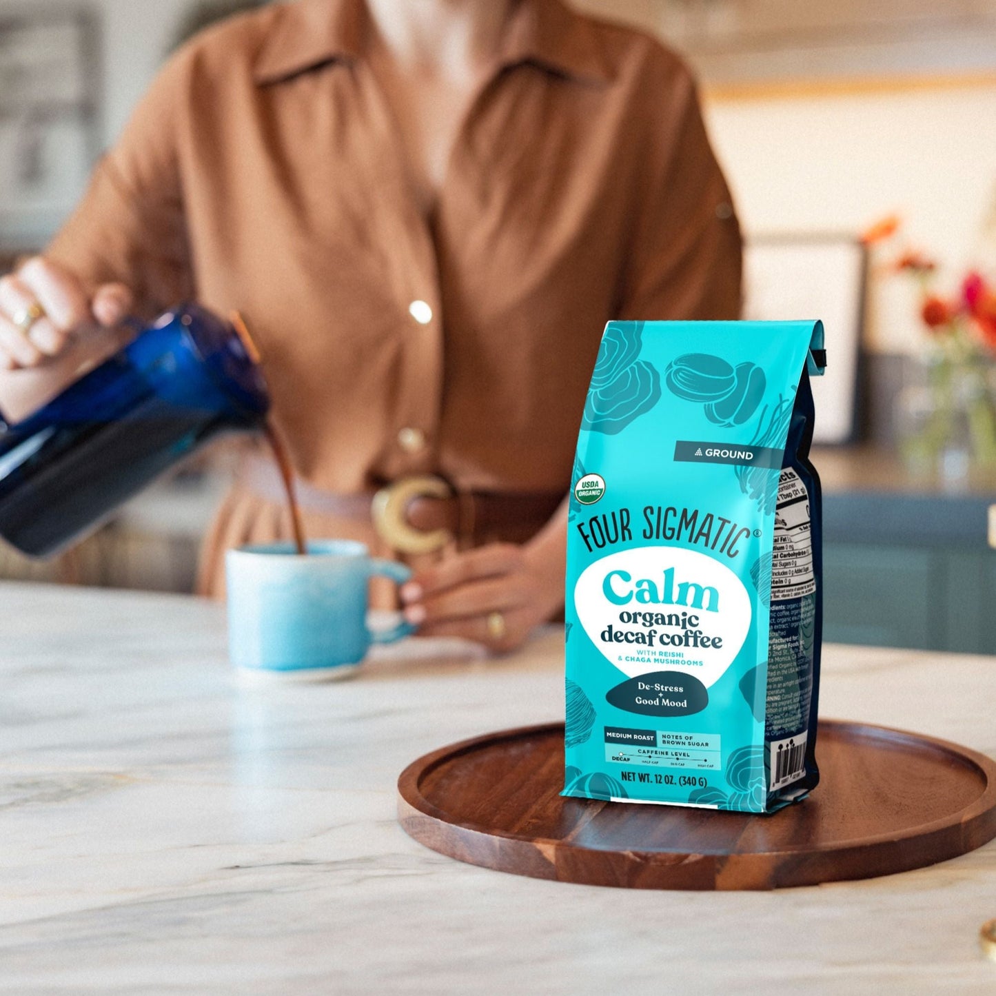 Four Sigmatic Calm Organic Ground Coffee Lifestyle Image