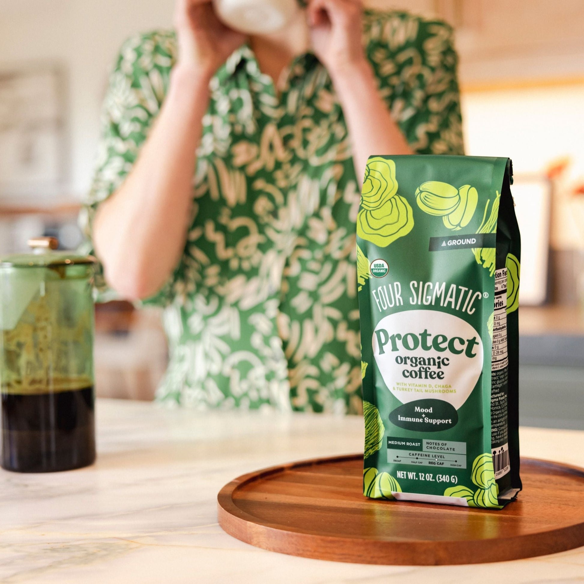 Four Sigmatic Protect Organic Ground Coffee Lifestyle Image