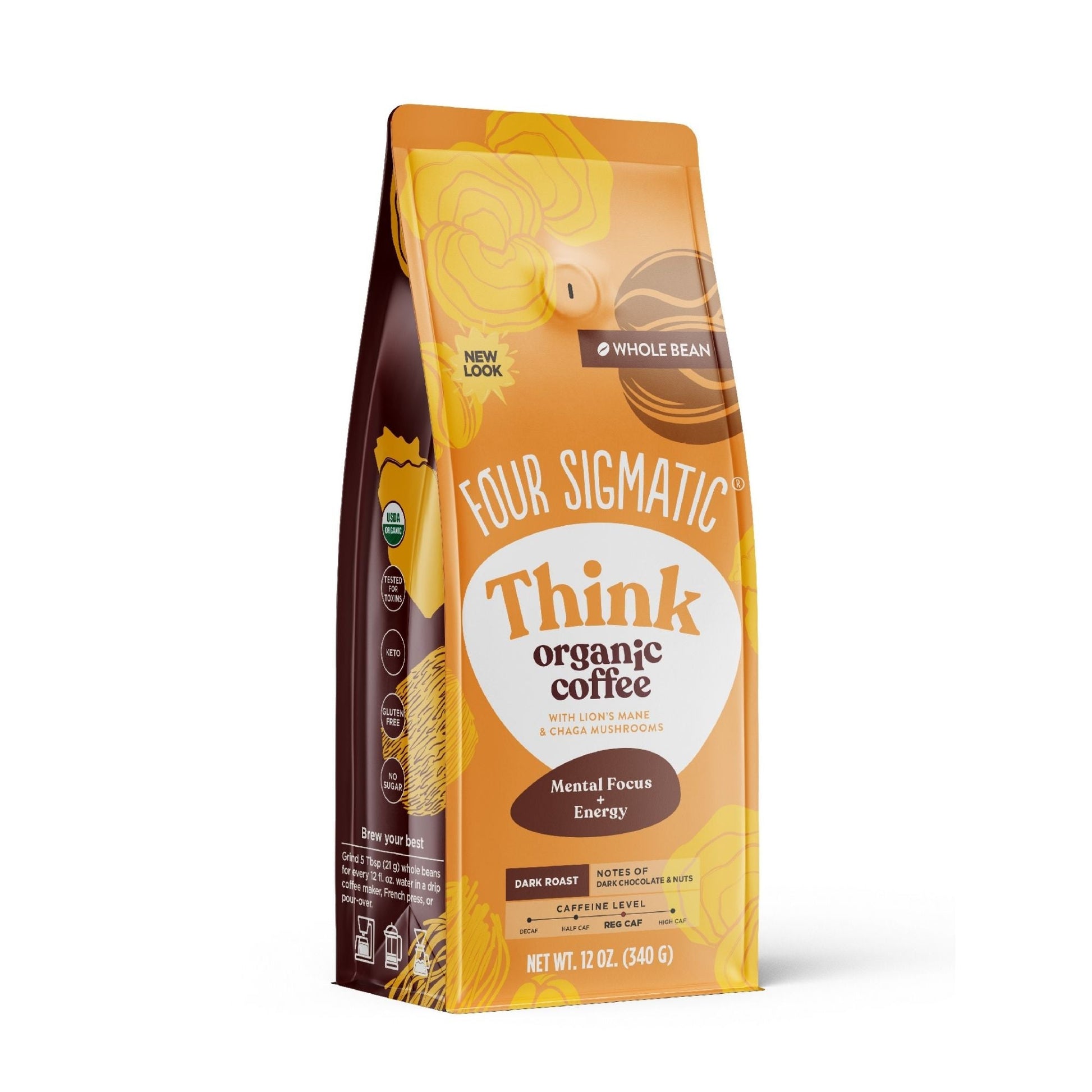 Four Sigmatic Think Organic Whole Bean Coffee Side