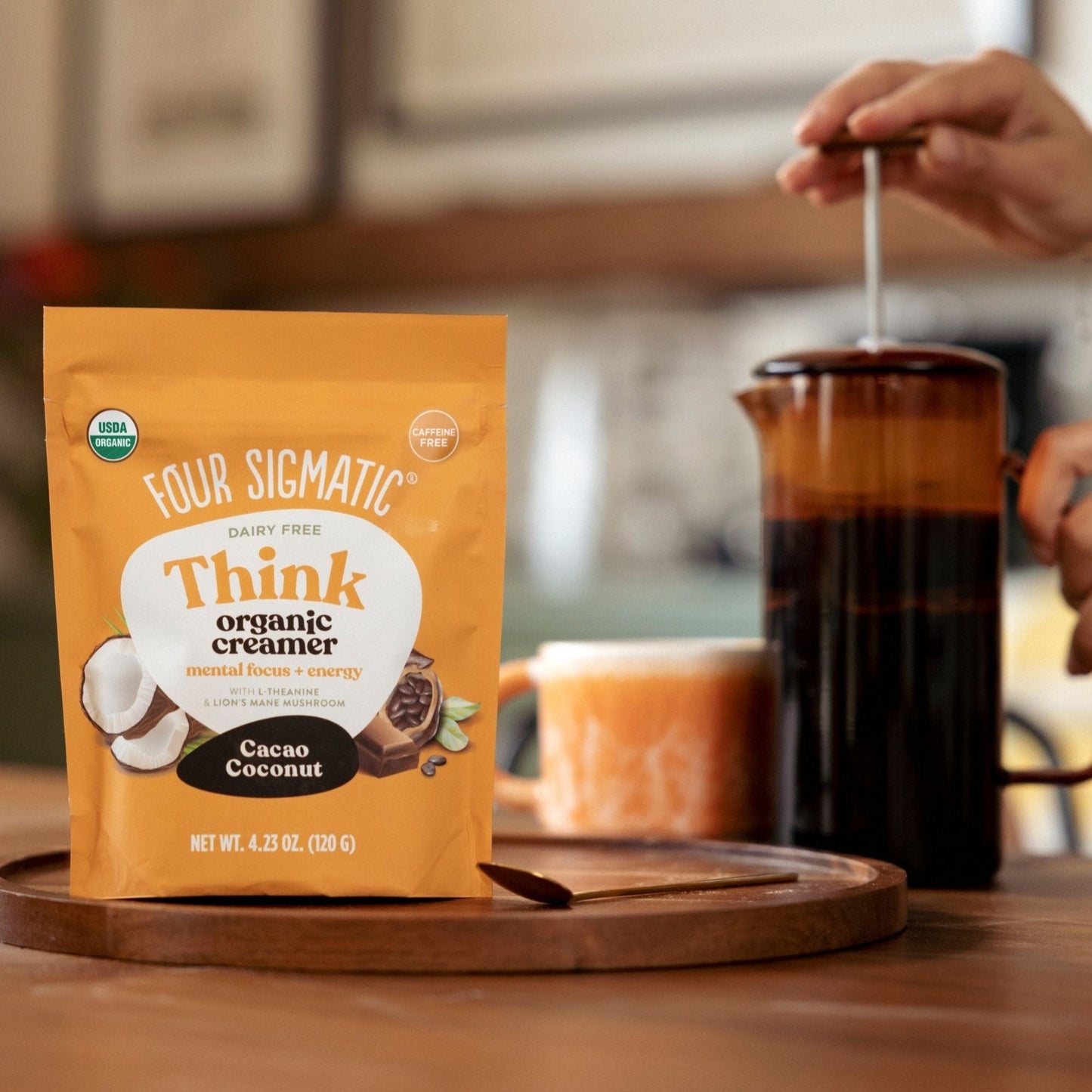 Four Sigmatic Think Organic Cacao Coconut Creamer Lifestyle Image