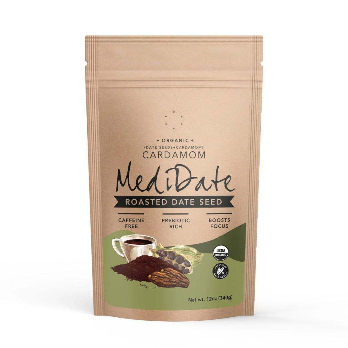 MediDate Roasted Date Seed Coffee Cardamom Front