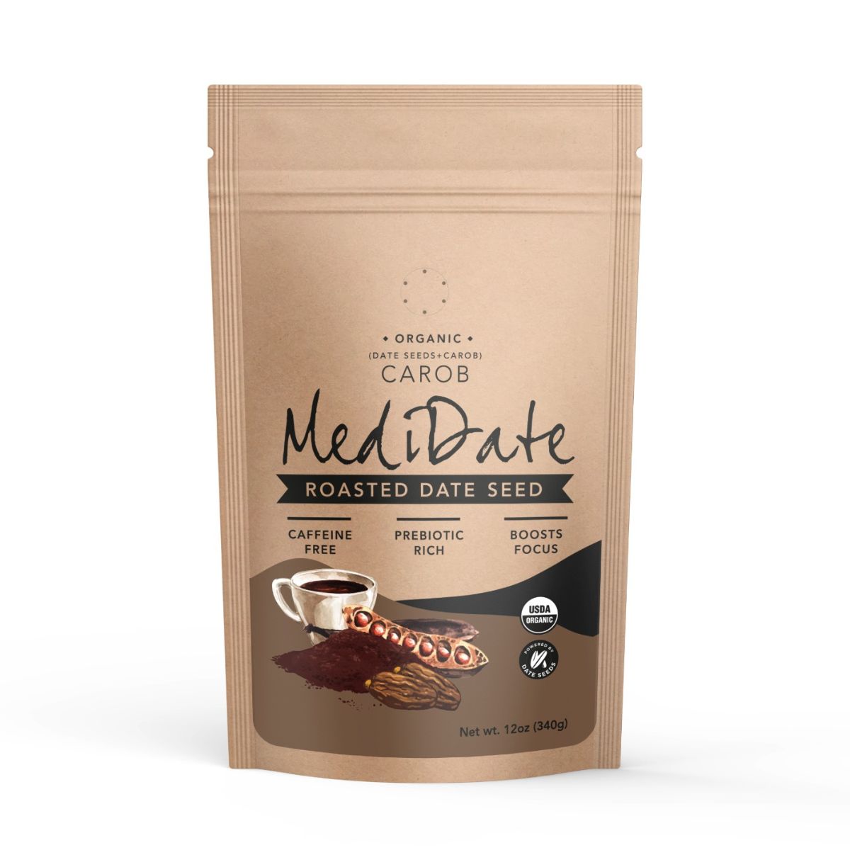 MediDate Roasted Date Seed Coffee Carob Front